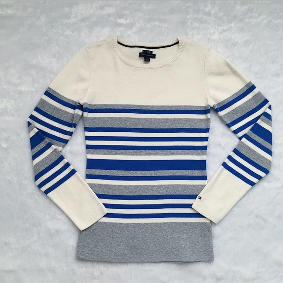 Tommy Hilfiger Sweaters - NWOT Tommy Hilfiger Blue and Cream Striped Sweater